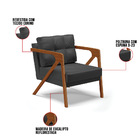 Kit 02 Poltronas Melissa Corino Base De Madeira Castanho D03