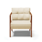 Kit 02 Poltronas Melissa Corino Bege Base De Madeira Castanho