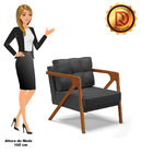 Kit 02 Poltronas Melissa Corino Preto Base De Madeira Castanho