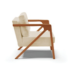 Kit 02 Poltronas Melissa Linho Areia A27 Base De Madeira Cast