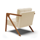 Kit 02 Poltronas Melissa Linho Areia A27 Base De Madeira Cast