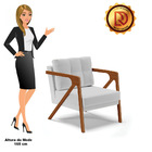 Kit 02 Poltronas Melissa Linho Base De Madeira Castanho D03 -