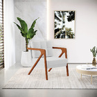 Kit 02 Poltronas Melissa Linho Base De Madeira Castanho D03 -