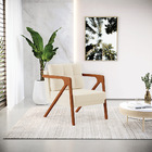 Kit 02 Poltronas Melissa Linho Base De Madeira Castanho D03 -