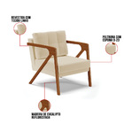 Kit 02 Poltronas Melissa Linho Base De Madeira Castanho D03 -