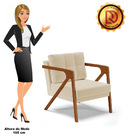 Kit 02 Poltronas Melissa Linho Base De Madeira Castanho D03 -