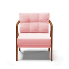 Kit 02 Poltronas Melissa Suede Base De Madeira Castanho D03 -