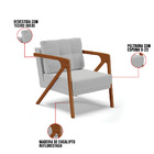 Kit 02 Poltronas Melissa Suede Base De Madeira Castanho D03 -