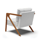 Kit 02 Poltronas Melissa Suede Base De Madeira Castanho D03 -