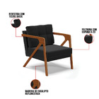 Kit 02 Poltronas Melissa Suede Base De Madeira Castanho D03 -