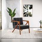 Kit 02 Poltronas Melissa Suede Base De Madeira Castanho D03 -