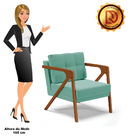 Kit 02 Poltronas Melissa Suede Base De Madeira Castanho D03 -