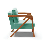 Kit 02 Poltronas Melissa Suede Base De Madeira Castanho D03 -