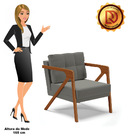 Kit 02 Poltronas Melissa Suede Grafite Base De Madeira Castan