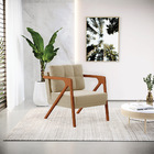 Kit 02 Poltronas Melissa Suede Marrom Rato Base De Madeira Ca