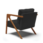 Kit 02 Poltronas Melissa Veludo Preto Base De Madeira Castanho