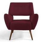 Kit 02 Poltronas Melli Pés Palito Madeira B-278 Veludo Marsal