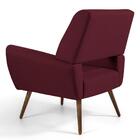 Kit 02 Poltronas Melli Pés Palito Madeira B-278 Veludo Marsal