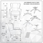 Kit 02 Poltronas Milena Base Madeira Algodão Capuccino - Next