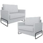 Kit 02 Poltronas Namoradeira 1 Lugar Sala De Estar Malta L02