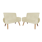 Kit 02 Poltronas Namoradeiras Emília Suede Cores - Ds Estofad
