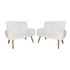 Kit 02 Poltronas Namoradeiras Emília Suede Cores - Ds Estofad