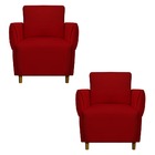 Kit 02 Poltronas Nicolle Pés Palito Suede Vermelho  - D'class