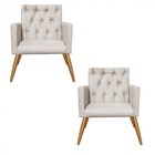Kit 02 Poltronas Nina Capitonê Decorativa Sala De Estar Recep