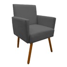 Kit 02 Poltronas Nina Decorativa Escritorio Suede Grafite - D