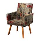 Kit 02 Poltronas Nina Estampado Londres D26 Pés Palito D'rossi