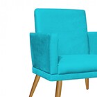 Kit 02 Poltronas Nina Rodapé Sala De Estar Recepção Suede Azu