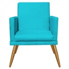 Kit 02 Poltronas Nina Rodapé Sala De Estar Recepção Suede Azu