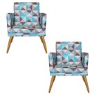 Kit 02 Poltronas Nina Rodapé Sala De Estar Recepção Triângulo