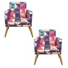 Kit 02 Poltronas Nina Rodapé Sala De Estar Recepção Triângulo