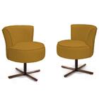 Kit 02 Poltronas Olivia Base Xis Giratória B-279 Veludo Mosta