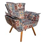 Kit 02 Poltronas Opala Azulejo D06 P?s Palito Castanho D'rossi