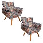 Kit 02 Poltronas Opala Azulejo D06 P?s Palito Castanho D'rossi