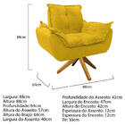 Kit 02 Poltronas Opala Base Giratória De Madeira Corano - Ama