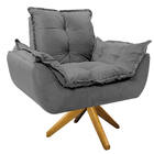 Kit 02 Poltronas Opala Base Giratória De Madeira Corano - Doc