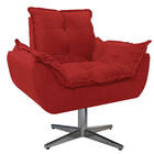 Kit 02 Poltronas Opala Base Giratória De Metal Corano - Doce