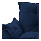 Kit 02 Poltronas Opala Base Giratória De Metal Suede Azul Mar