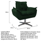 Kit 02 Poltronas Opala Base Giratória De Metal Suede Verde -