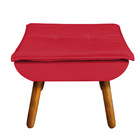 Kit 02 Poltronas Opala Com 01 Puff Opala Veludo Vermelho Pés