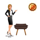 Kit 02 Poltronas Opala Com 02 Puffs Opala Corino Pés Palito C