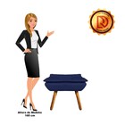 Kit 02 Poltronas Opala Com 02 Puffs Opala Corino Pés Palito C