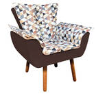 Kit 02 Poltronas Opala Composê D87 Com Suede Pés Palito Pés P