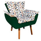 Kit 02 Poltronas Opala Composê D87 Com Suede Pés Palito Pés P