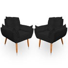 Kit 02 Poltronas Opala Decorativas Para Sala E Quarto Pés Pal