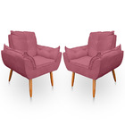 Kit 02 Poltronas Opala Decorativas Para Sala E Quarto Pés Pal