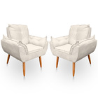 Kit 02 Poltronas Opala Decorativas Para Sala E Quarto Pés Pal